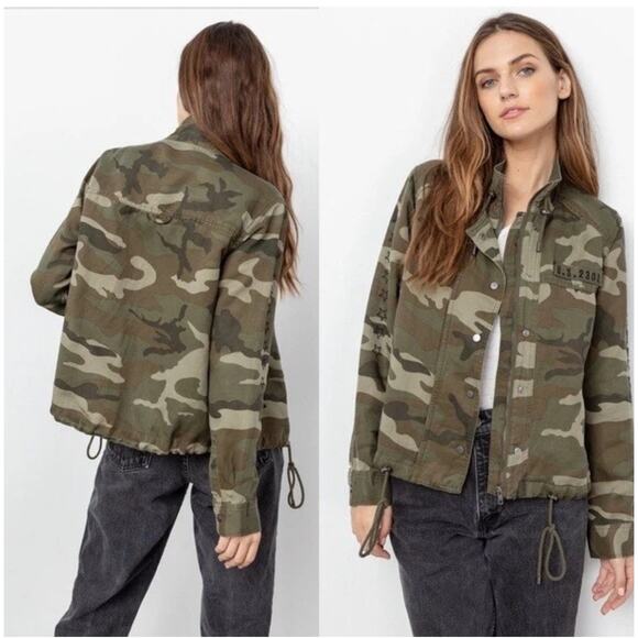 Rails Tennessee Jungle Camo Linen Military Jacket  M - Picture 1 of 12